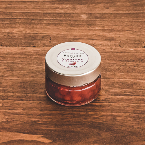 Perles de vinaigre et échalotes
